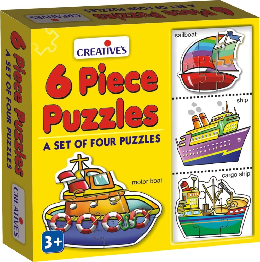 6 Piece Puzzles: A Set of Four Puzzles