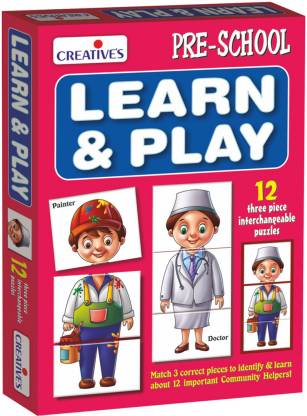 Learn & Play: 12 three piece interchangeable puzzles 