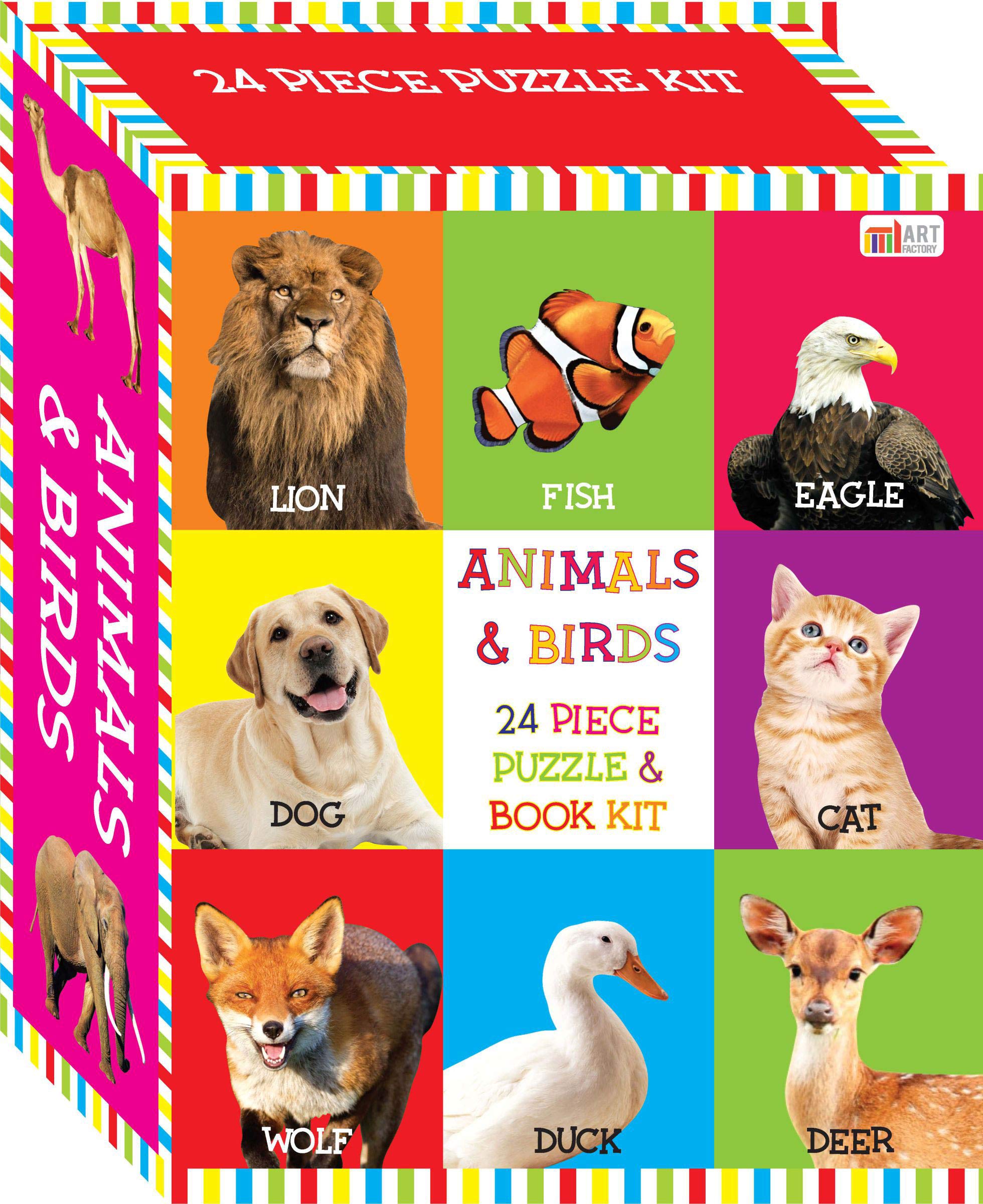 Animals & Birds 24 Piece Puzzle & Book Kit