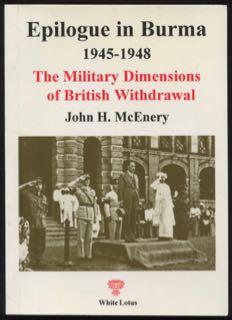 Epilogue in Burma (1945-1948): The Military Dimendions of British Withdrawal 