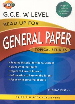 G.C.E. A Level Read up for General Paper (Tropical Studies)