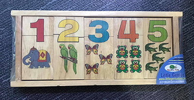 Number Picture puzzles Stripe (Wooden)